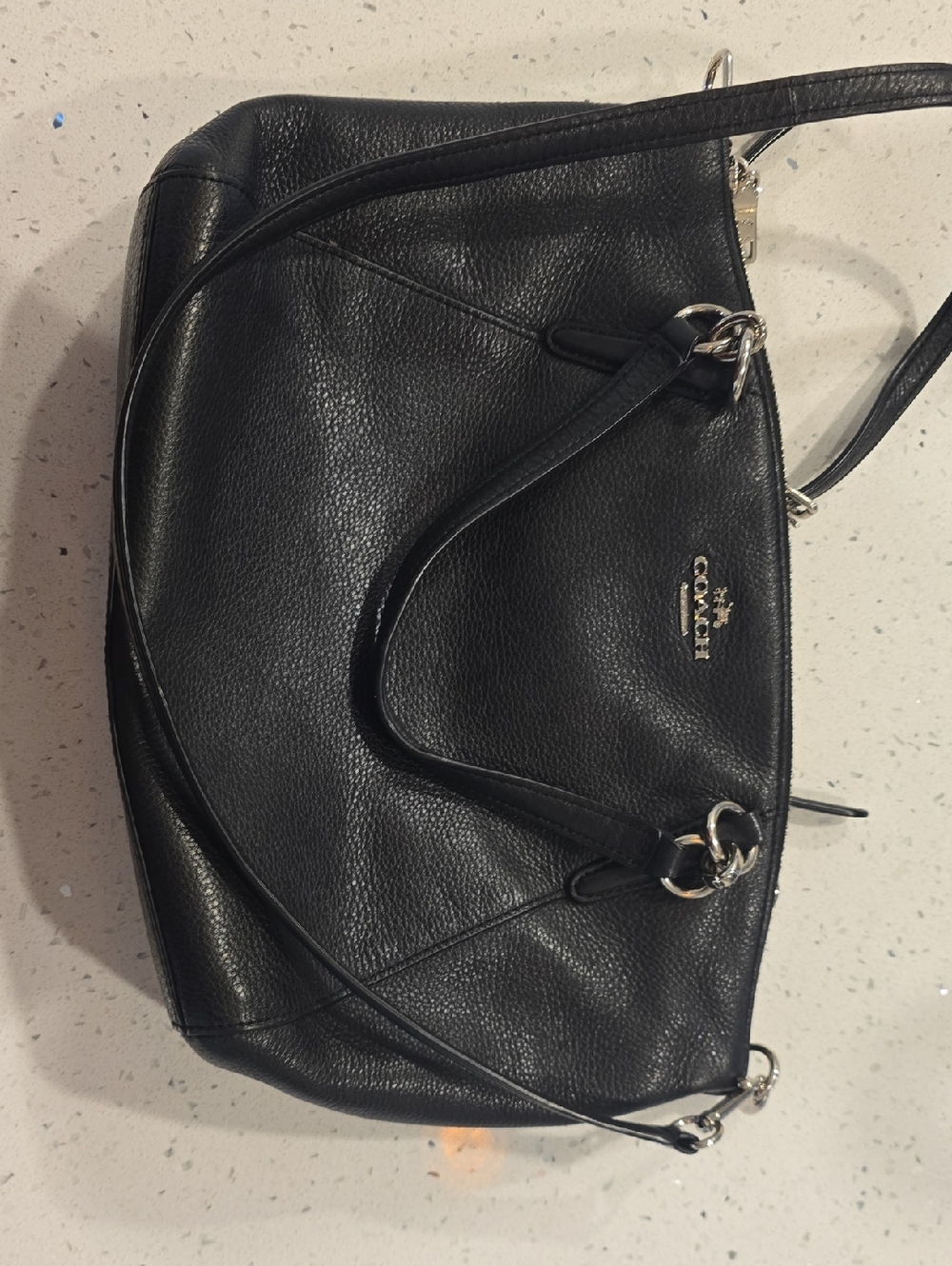 Coach Black Pebbled Leather Crossbody Messenger